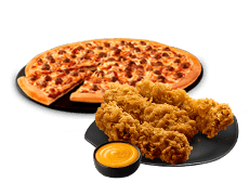  1x M Pizza+ 4 Pc Fried Chicken 